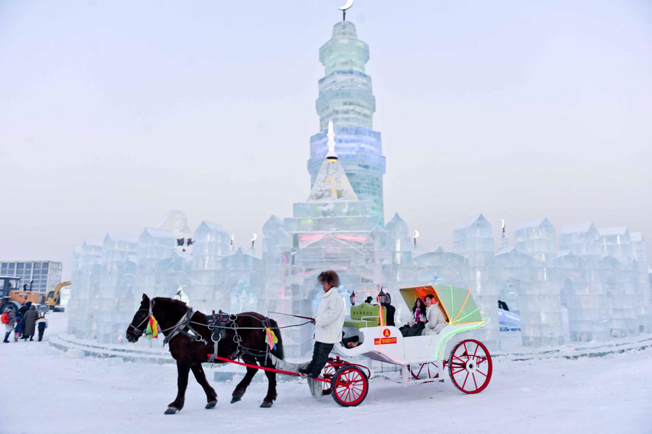 Playing at Ice and Snow World in Harbin