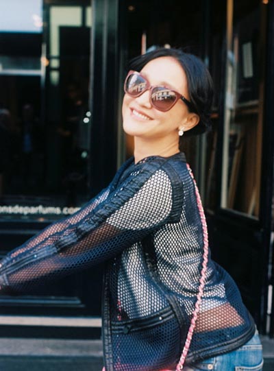 Zhou Xun's street style in Paris