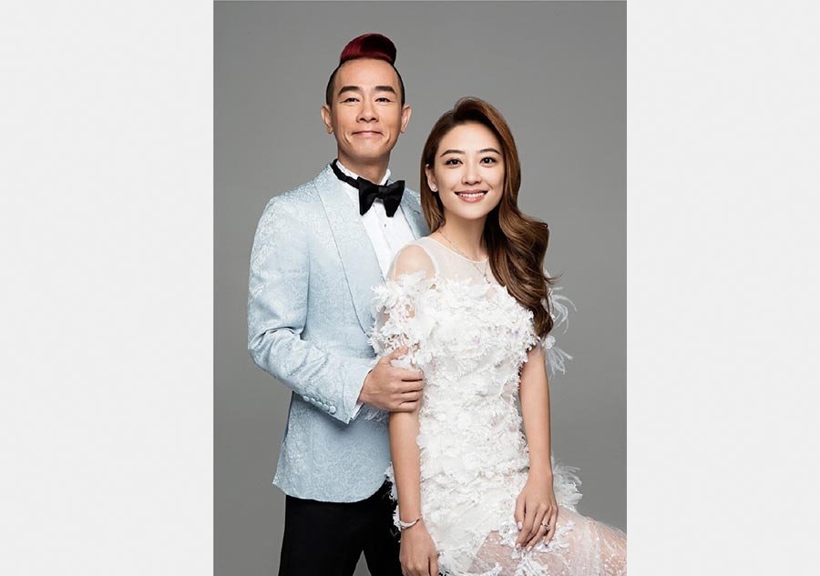 Jordan Chan and Cherrie Ying pose for photos