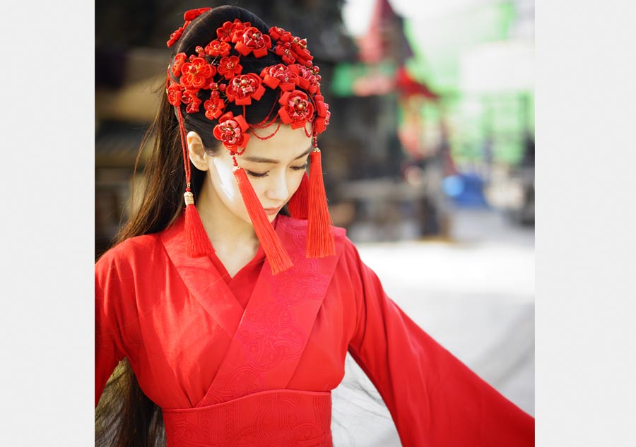 Angelababy poses in traditional Chinese dress