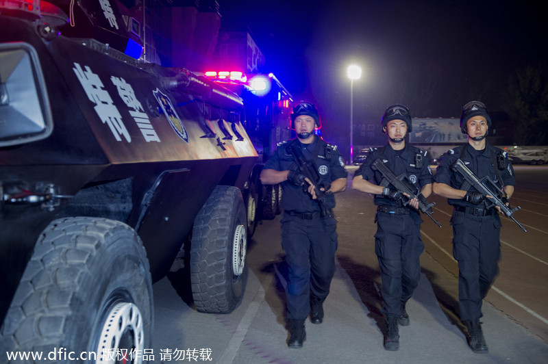 Armored team patrols Beijing's streets