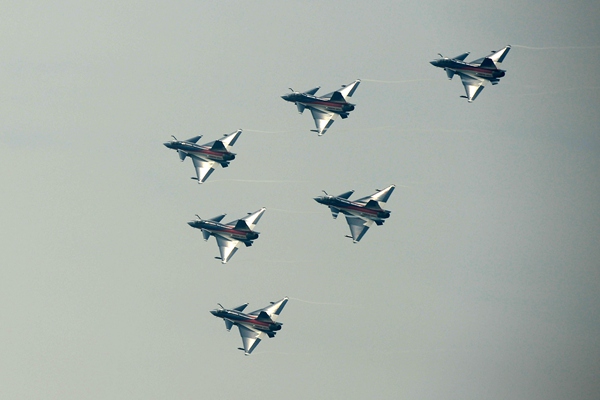 Bayi Aerobatic Team performs at Zhuhai air show