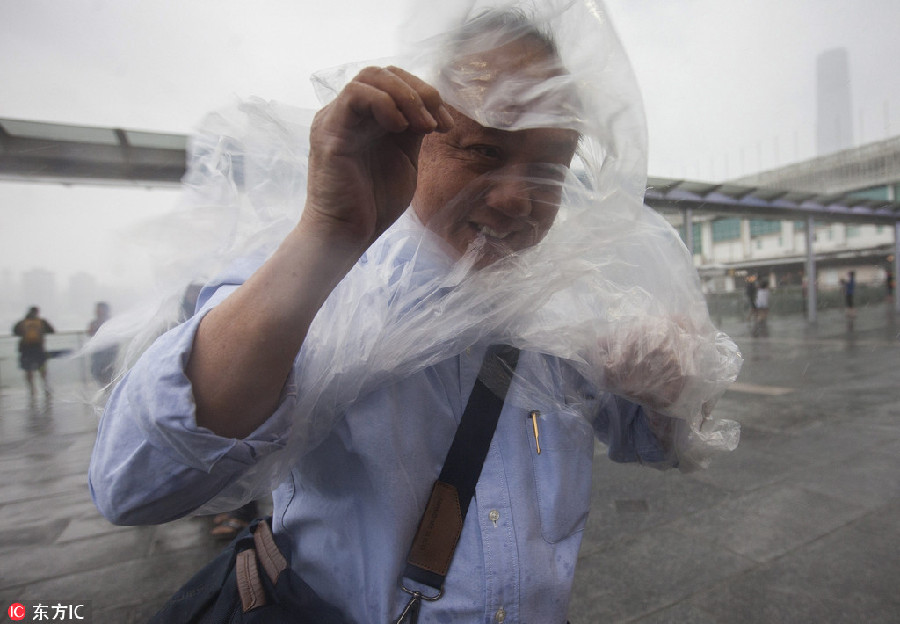 Typhoon lashes into south coast