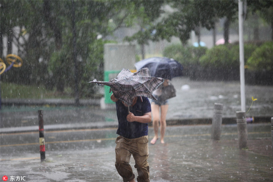 Typhoon Hato brings strong winds, rain as it lands in South China