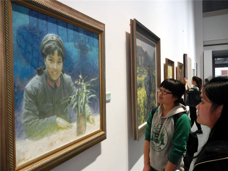 Oil paintings depict picturesque Jiangnan