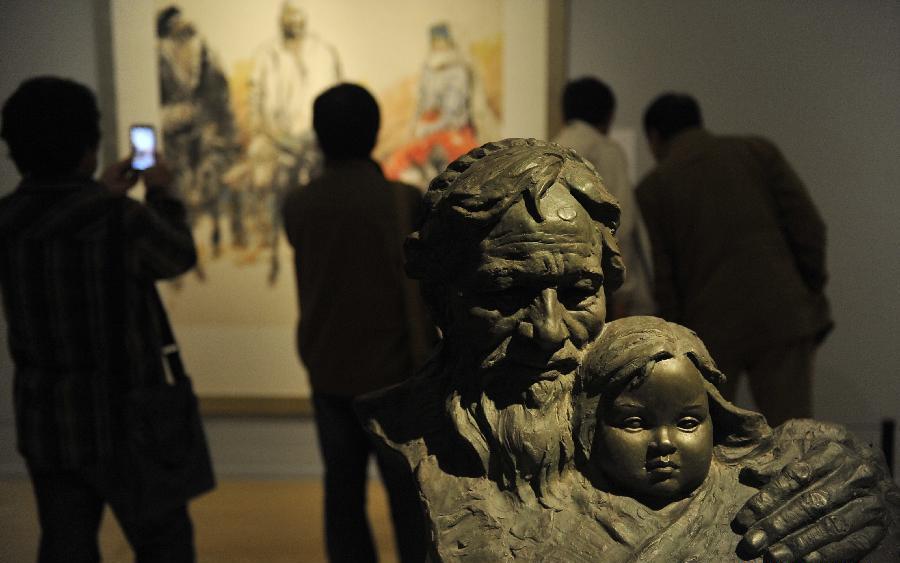 Ink painting and sculpture exhibition held in Beijing