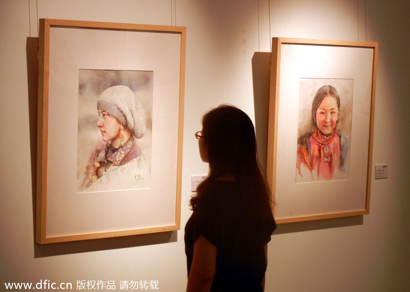 Renowned watercolor paintings visit Suzhou