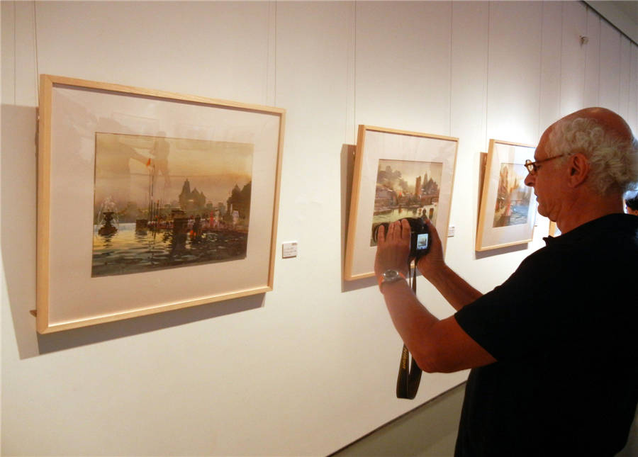 Renowned watercolor paintings visit Suzhou