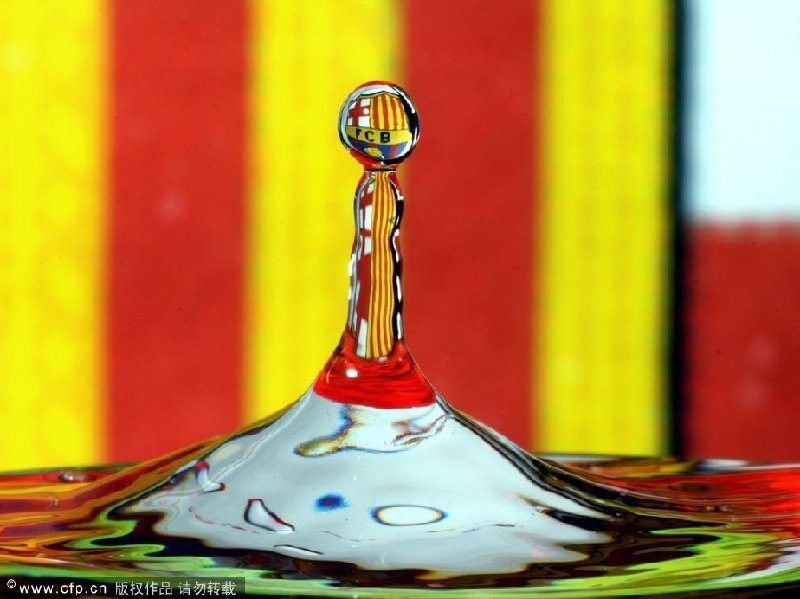 Israeli artist captures water droplet art