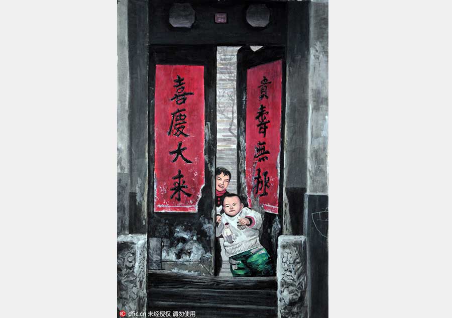 Beijing Hutongs revived in watercolors