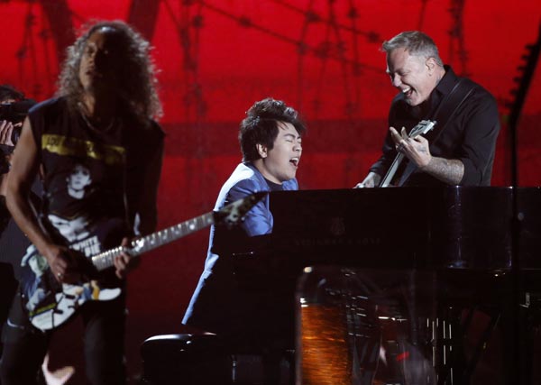 Lang Lang performs at Grammys