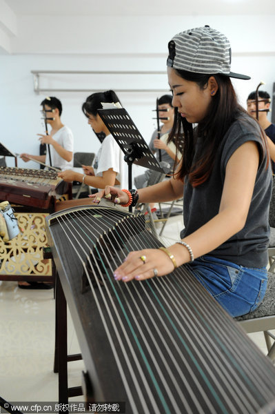 Young members of a rural art troupe