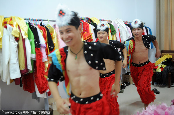 Young members of a rural art troupe