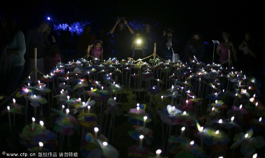 Portuguese town lit up by artists