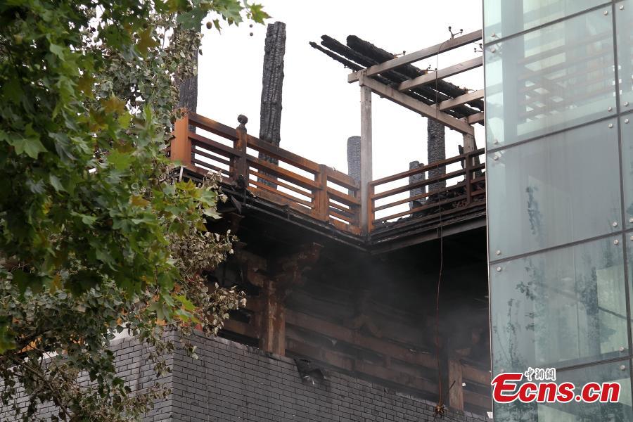 Ancient building replica destroyed by fire