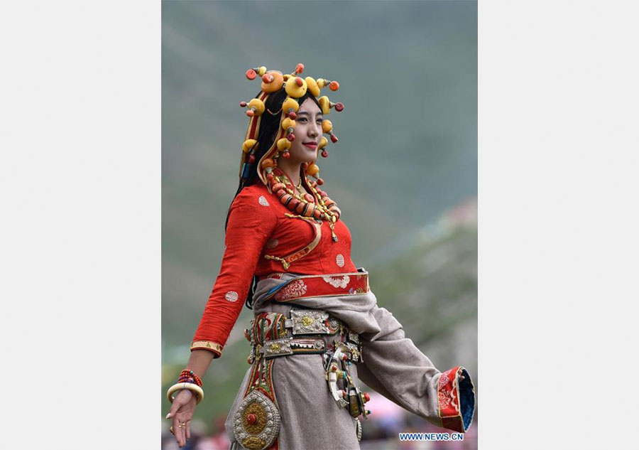 Traditional Tibetan costumes presented during fashion show