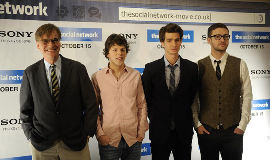 Cast members promote The Social Network in London