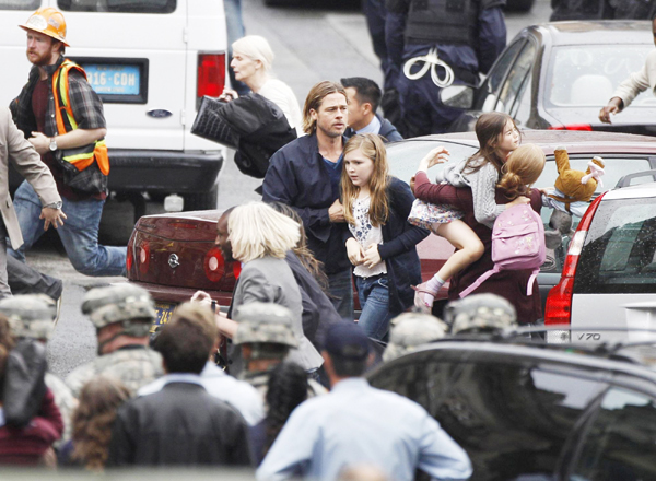 The filming of zombie movie 'World War Z'