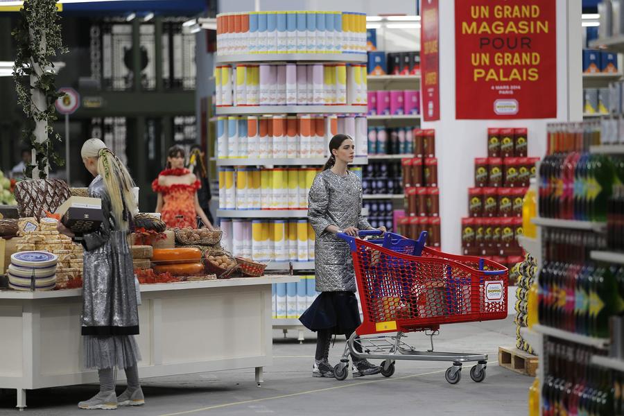 Chanel turns runway into supermarket