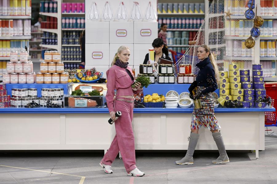 Chanel turns runway into supermarket