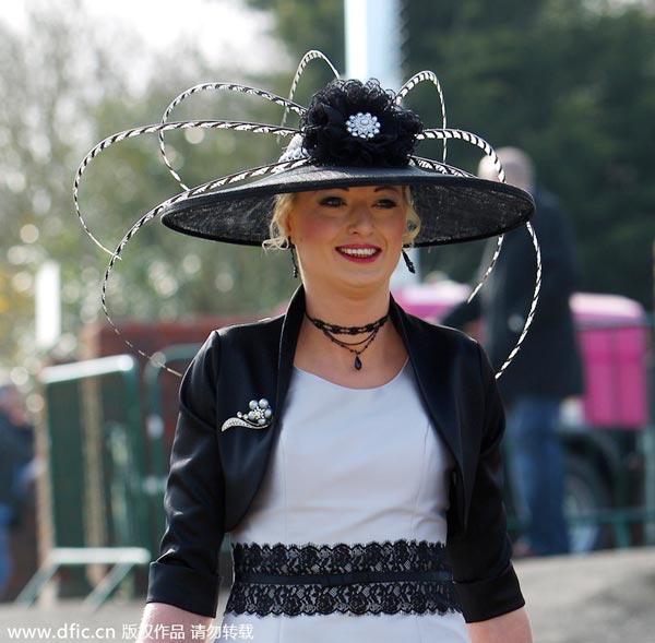 Ladies in beautiful hats at Cheltenham