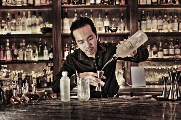 Being cool at the bar with coconut water