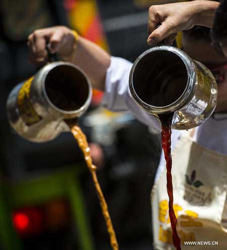 Chefs mark HK style milk tea listed as intangible cultural heritage