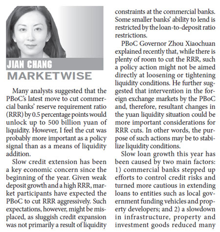 Don't misinterpret PBoC's latest RRR move as liquidity addition