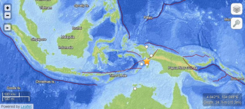 印尼西南部發(fā)生6.7級地震 震源深度24.7公里