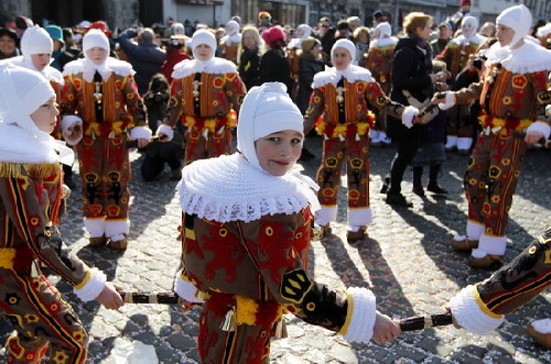 Medieval aura brims at Belgium's Binche carnival