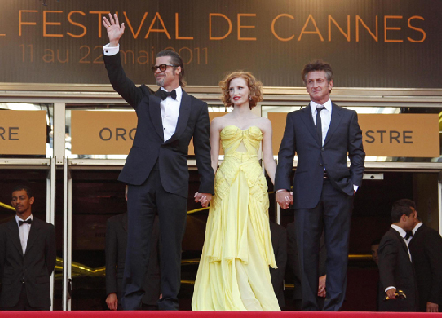 Pitt and Jolie at screening of film 'The Tree of Life' at 64th Cannes Film Festival