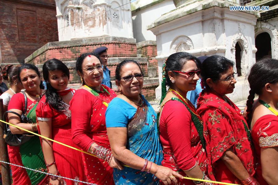 Nepalese Hindu women celebrate Teej festival