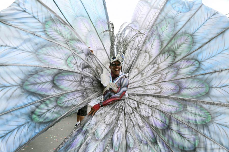 Revellers gather at Trinidad and Tobago Carnival