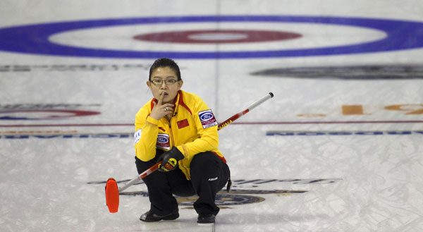 Chinese women curlers fall short at world championship