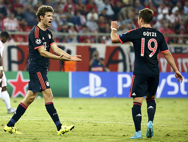 Mueller and Goetze strike as Bayern see off Olympiakos