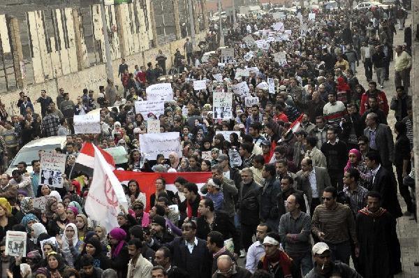 Women march in Cairo to protest violence