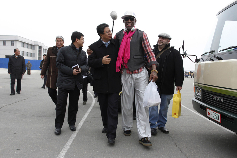 Rodman in DPRK with ex-NBA team