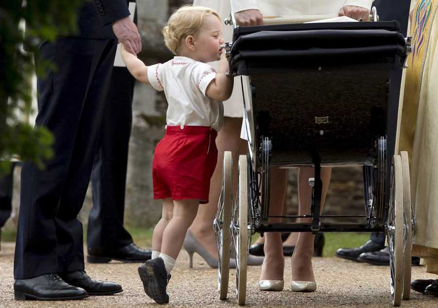 Britain's Prince George on his first day at nursery school