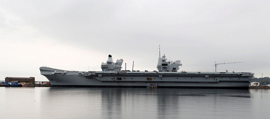 Royal Navy's biggest ever warship finally heads for high seas for trials